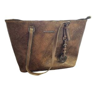 Montana West Concealed Carry Shoulder Bag Tooled Leather Western